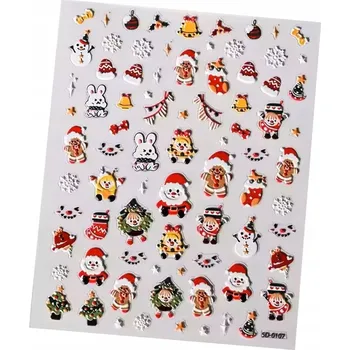 samolepka 5D Samolepky vánoční sněhové vločky Santa Clause S274