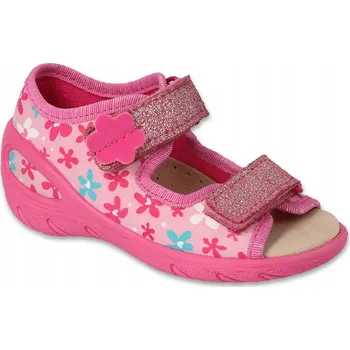 Dívčí bačkory Befado dětské sandály textilní růžové velikost 23