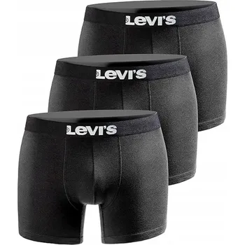 Boxerky LEVI'S Pánské boxerky Slipy Černé s logem Bavlna Sada 3 kusů Velikost S