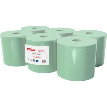 Papírový ručník Papírové ručníky v roli Cliver 5982 130 m zelené 6 kusů