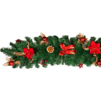 Dekorácia MagicHome Vianoce, girlanda, červená, 200 cm