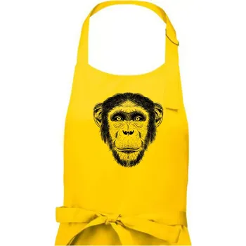 Kuchyňská zástěra Opice kresba - Pánská zástěra na vaření - Univerzální velikost ( Žlutá )