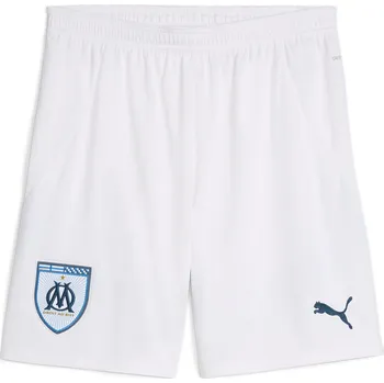 PUMA Pánské sportovní kraťasy Olympique de Marseille 24/25 PUMA White Bleu Azur Blue M BÍLÁ|MODRÁ