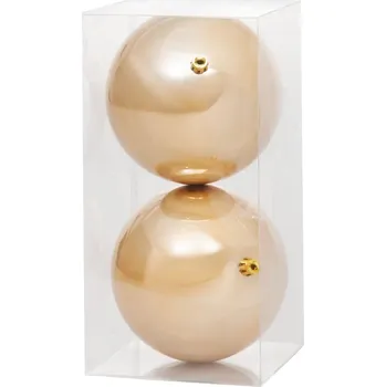 Vánoční dekorace Gule MagicHome Vianoce, 2 ks, zlaté, na vianočný stromček, 12 cm