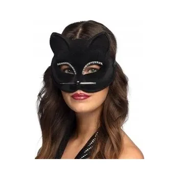 Karnevalová maska Benátská maska na oči Boland, série 19, látková, zvířecí motiv, černá