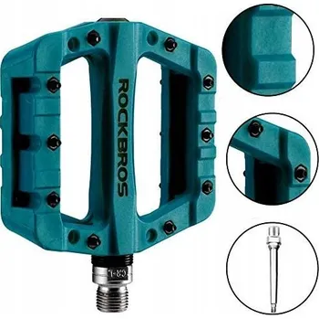 Pedál na kolo Platformové pedály Rockbros modré, strojová ložiska, MTB