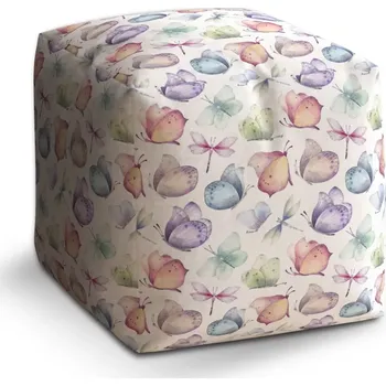 Taburet Sablio Taburet Cube Slet motýlů: 40x40x40 cm