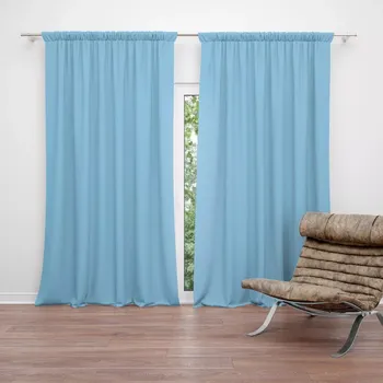 Závěs Sablio Závěs Světle modrá: 2ks 140x250cm