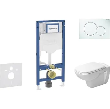 Geberit Duofix - Set předstěnové instalace, klozetu D-Code a sedátka softclose, tlačítko Sigma01, alpská bílá SANI11CP3100