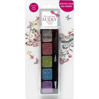 Make-up Lukky gelové oční stíny třpytkami, kouřové (nachová, blue