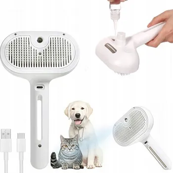 Péče o srst a drápky Elektrický parní kartáč na vyčesávání srsti psa kočky, samočisticí