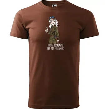 Sablio Tričko s potiskem Ano, jsem myslivkyně - hnědé 4XL