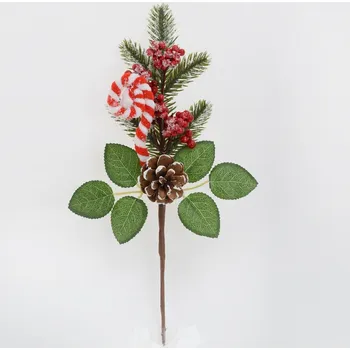 Vánoční ozdoba Ozdoba zapichovacia čečina+lízatko 29 cm