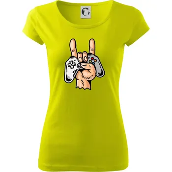 Gamer - gamepad paroháč - Dámské triko Pure - XS ( Limetková )