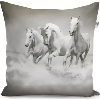 Polštář Sablio Polštář Bílí koně - 50x50 cm