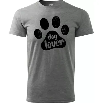 Sablio Tričko s potiskem Dog lover - šedé L