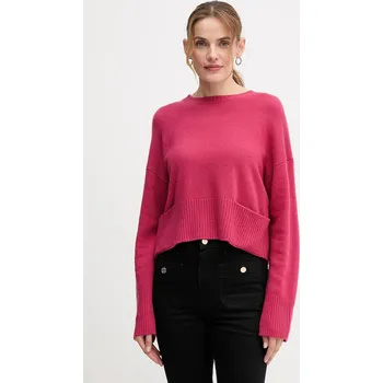 Dámský svetr Svetr s příměsí vlny United Colors of Benetton růžová barva, 126WD10E4 42A, vel. S