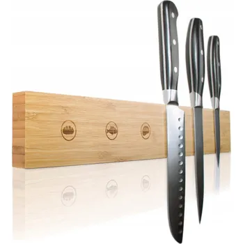 Stojan na nože MAGNETICKÁ LIŠTA NA NOŽE ORGANIZÉR DO KUCHYNĚ DŘEVĚNÁ 40x6,5cm