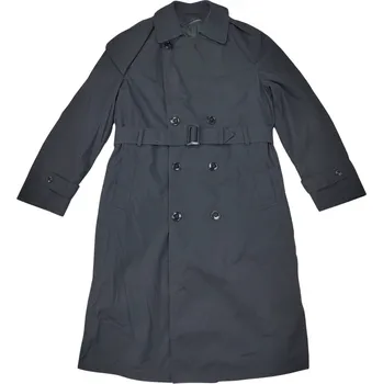 Pánský kabát ARMÁDNÍ ORIGINÁL US ARMY Trenčkot dvouřadý nepromokavý plášť s vložkou černý Coat All Weather US originál Velikost: 42L pánský (s vložkou 42S)