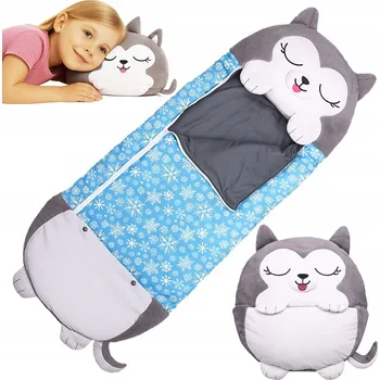 Spací pytel pro miminko Dětský spací pytel skládací polštář 2v1 plyšák pejsek pro předškoláky 110