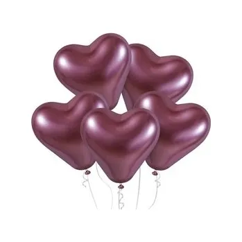 Balónek Latexové balónky lesklé růžové srdce 30 cm, 25 ks