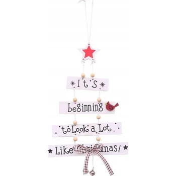 Vánoce Vánoční ozdoba dřevěná – bílý stromeček KSN66CH – Vánoce