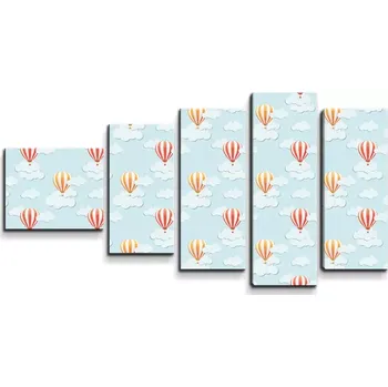 Obraz Sablio Obraz - 5-dílný Horkovzdušné balony na nebi - 100x60 cm