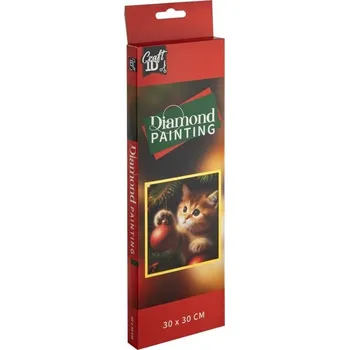Diamantové malování CRAFT ID Diamantové malování Vánoční kočička 30x30cm