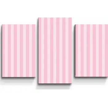 Obraz Sablio Obraz - 3-dílný Růžové pruhy - 75x50 cm
