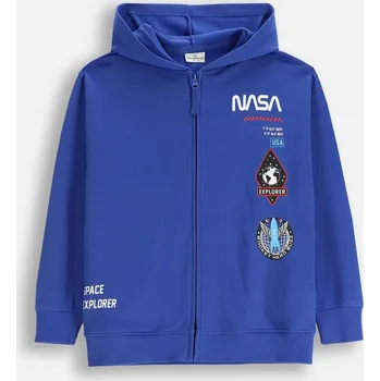 Chlapecká mikina Dětská Mikina Chlapecká Modrá Mikina na Zip s Motivem NASA Velikost 152 Coccodrillo ZC5