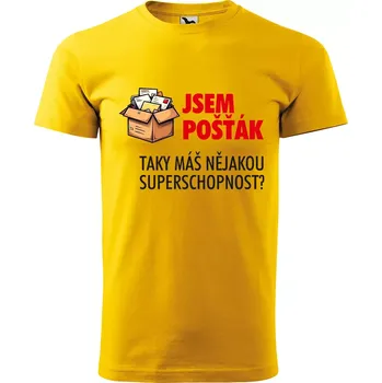 Sablio Tričko s potiskem Jsem pošťák, taky máš nějakou superschopnost? - žluté S