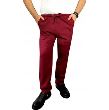 Gastro oděv Kuchařské kalhoty šéfkuchaře bordó vel. S