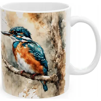 Keramický hrnek 330 ml ledňáček, pták, akvarel