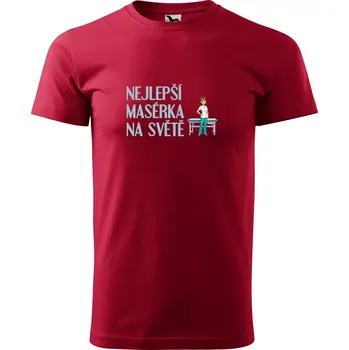Sablio Tričko s potiskem Nejlepší masérka na světě - červené M