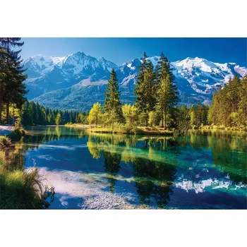 Fototapeta FOTOTAPETA HORY KRAJINA PŘÍRODA JEZERO NA ZEĎ LOŽNICE OBÝVACÍ POKOJ 150x105