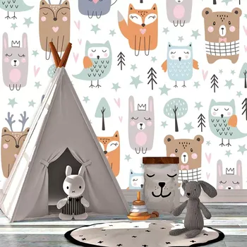 Tapeta Sablio Tapeta Animovaná lesní zvířátka - 125x75 cm