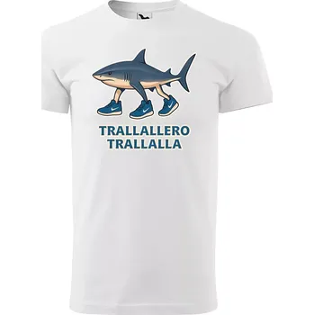 Sablio Tričko s potiskem Trallallero trallalla - Italian Brainrot - bílé 5XL