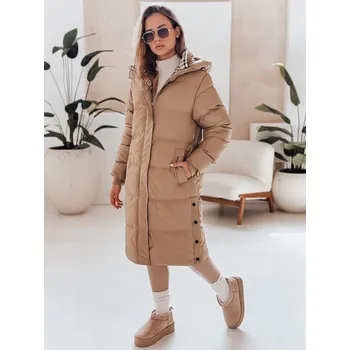 Dámská zimní bunda WINTERMISS dlouhá tmavě béžová Dstreet Barva: béžová, Velikost: S
