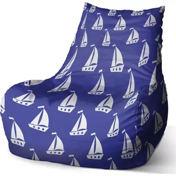 Sedací pytel Sablio Sedací vak Bean Bílé lodě - 60 x 70 x 70 cm