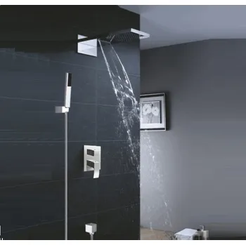 Vodovodní baterie BESTECO Luxusní Ginko Waterfall Podomítkový sprchový set, Chrom