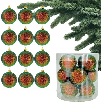 Vánoční dekorace HOLO Měděné VÁNOČNÍ BAŇKY NA STROMEČEK Hnědé BAŇKY na vánoční stromek Chameleon Sada 12