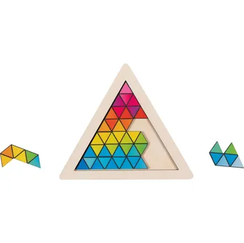 Puzzle GOKI Dřevěné puzzle Hlavolam - trojúhelník 8 dílků