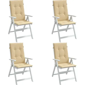 vidaXL Podušky na židli vysoké opěradlo 4 ks modrá melanž 120x50x4 cm [4002440] Barva: melanžově béžová