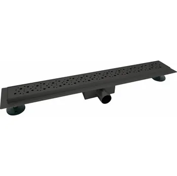 sprchový žlab Sprchový podlahový žlab černý 80 cm - DÍRKY M8002B