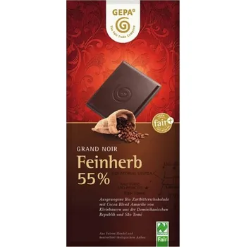 Čokoláda Gepa Hořká čokoláda 55 % BIO 100 g