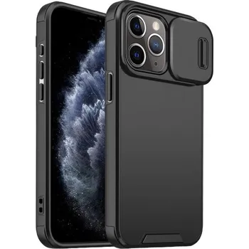 Pouzdro na mobilní telefon Matný kryt s posuvnou krytkou kamery pro iPhone 11 Pro Max - černý
