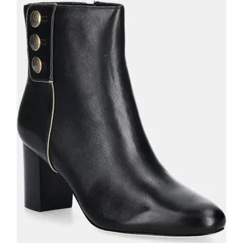 Dámské kozačky Kožené kotníkové boty Lauren Ralph Lauren Kenndi Bt Hl dámské, černá barva, na podpatku, 802980065001 802980065001.001 99X, EUR 38