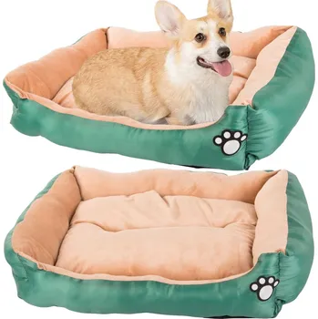 Pelíšek pro psa dobirkov.cz Plyšový pelíšek pro psy s polštářem, 60 cm x 50 cm x 12 cm - zelený