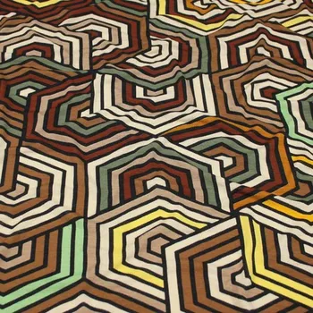 Úplet 18769, hnědý geometrický vzor, š.140