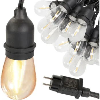 Potah na židli dobirkov.cz Svítící zahradní girlanda s 10 LED žárovkami, e27, 10m